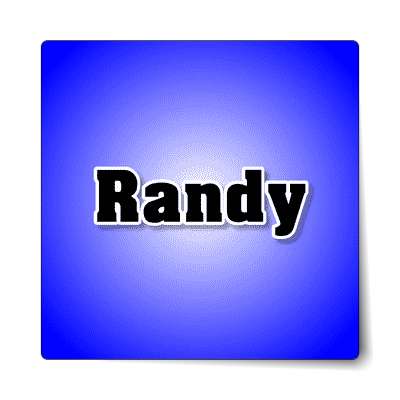 randy male name blue sticker