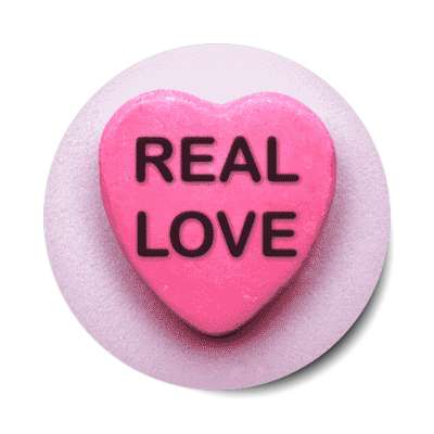real love valentines candy sticker