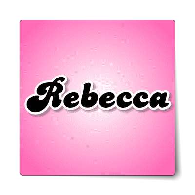 rebecca female name pink sticker