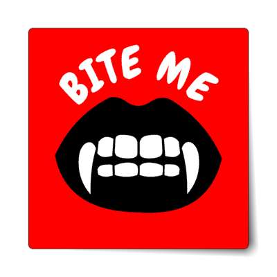 red bite me fangs sticker