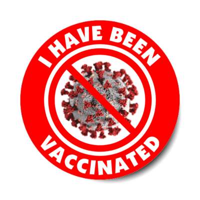 red covid i have been vaccinated stickers, magnet