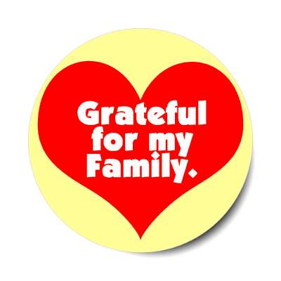 red heart grateful for my family sticker