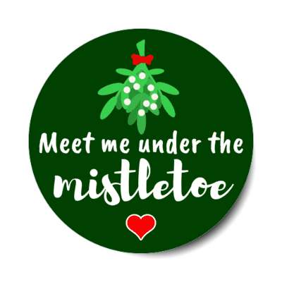 red heart meet me under the mistletoe sticker