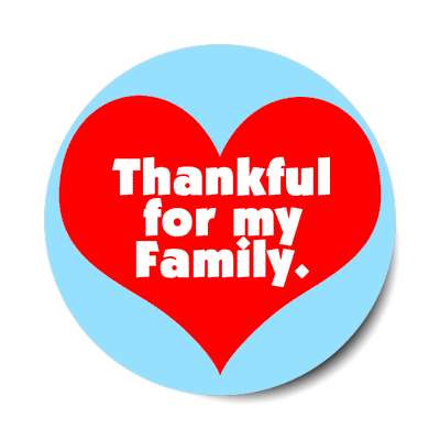 red heart thankful for my family sticker