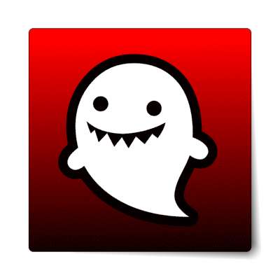 red sharp tooth smile ghost sticker