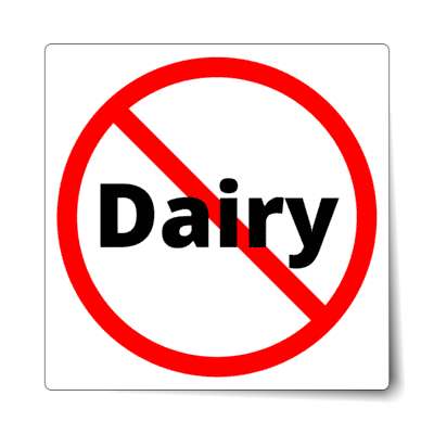 red slash no dairy sticker