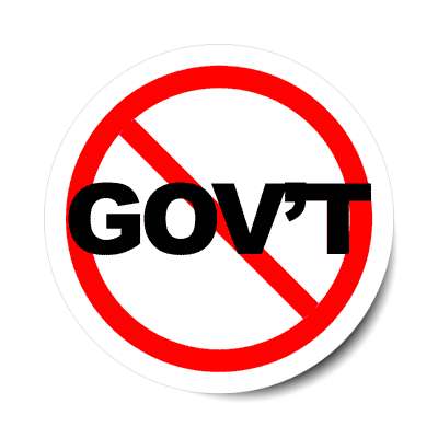 red slash no government sticker