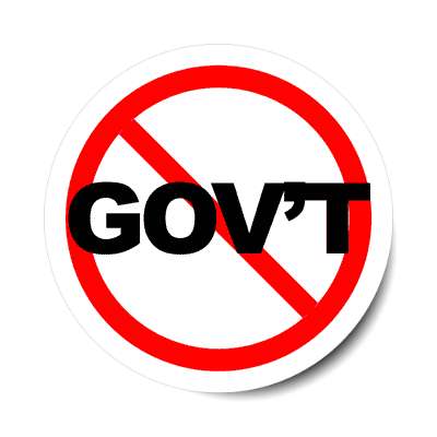 red slash no government sticker