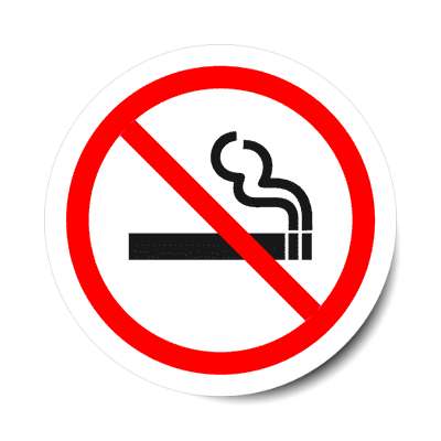 red slash no smoking symbol sticker