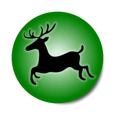 reindeer christmas green sticker