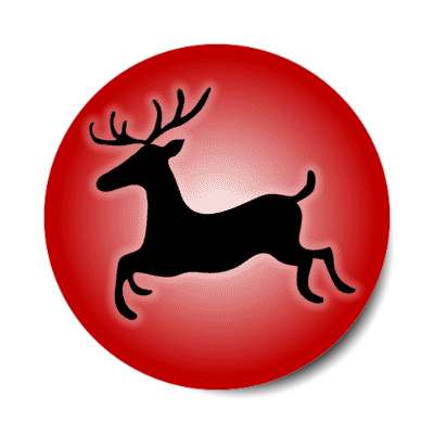 reindeer christmas red sticker