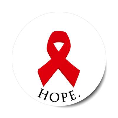 ribbon hope red awareness white sticker