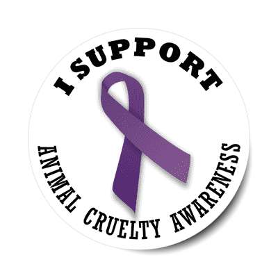 ribbon i support animal cruelty awareness sticker
