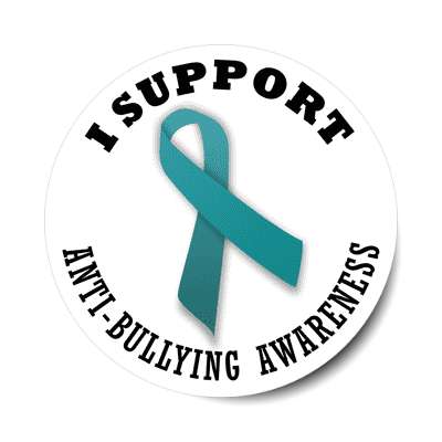 ribbon i support anti bullying awareness sticker