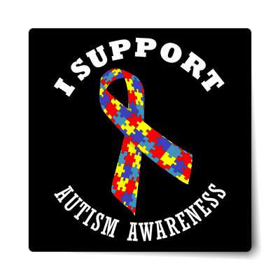 ribbon i support autism awareness sticker