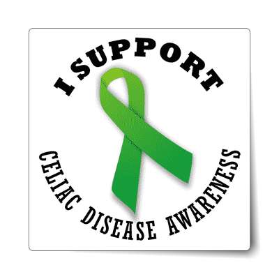 ribbon i support celiac disease awareness sticker