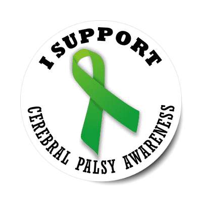 ribbon i support cerebral palsy awareness sticker