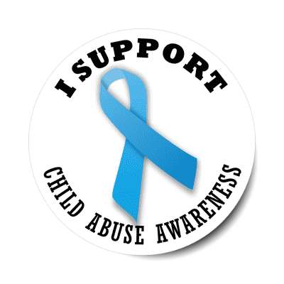 ribbon i support child abuse awareness sticker