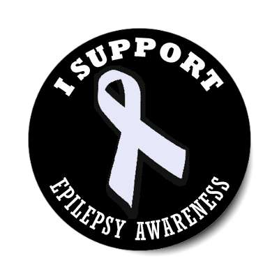 ribbon i support epilepsy awareness sticker
