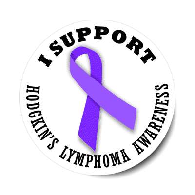 ribbon i support hodgkins lymphoma awareness sticker