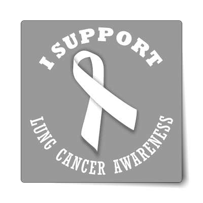 ribbon i support lung cancer awareness sticker