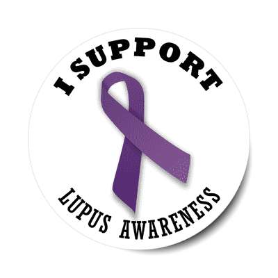 ribbon i support lupus awareness sticker