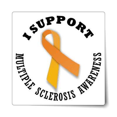 ribbon i support multiple sclerosis awareness sticker