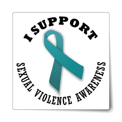 ribbon i support sexual violence awareness sticker