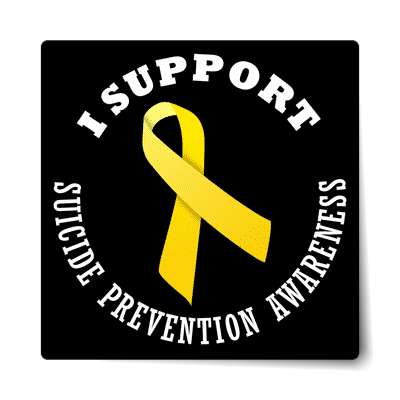 ribbon i support suicide prevention awareness sticker