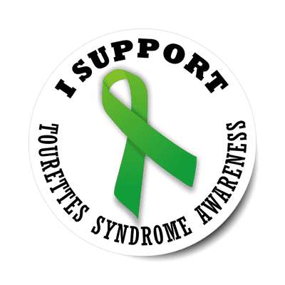 ribbon i support tourettes syndrome awareness sticker