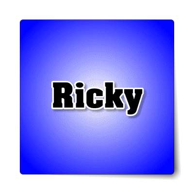 ricky male name blue sticker