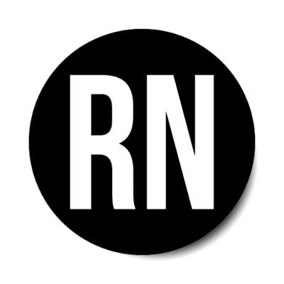 rn registered nurse black stickers, magnet