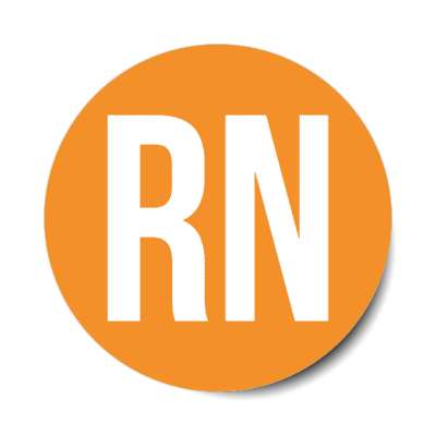 rn registered nurse orange stickers, magnet