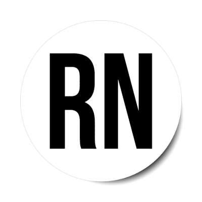 rn registered nurse white stickers, magnet