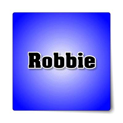 robbie male name blue sticker