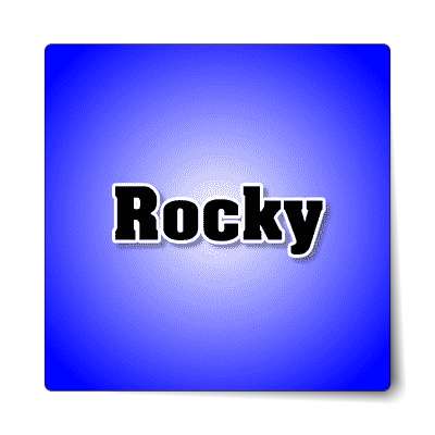 rocky male name blue sticker