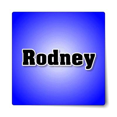 rodney male name blue sticker