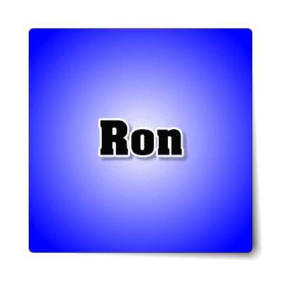 ron male name blue sticker