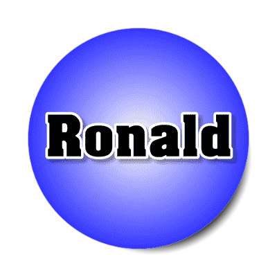 ronald male name blue sticker
