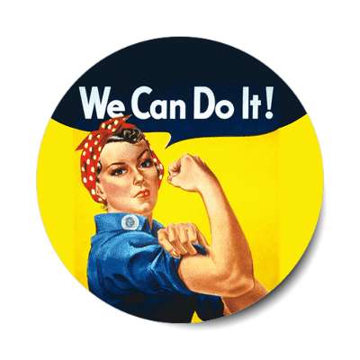 rosie the riveter we can do it stickers, magnet