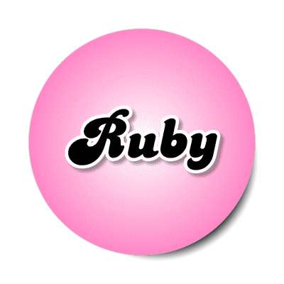 ruby female name pink sticker