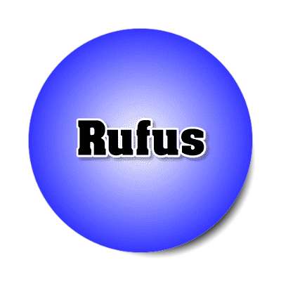 rufus male name blue sticker