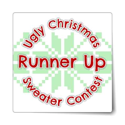 runner up ugliest christmas sweater contest sticker