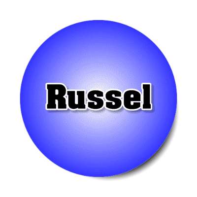 russel male name blue sticker