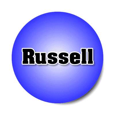 russell male name blue sticker
