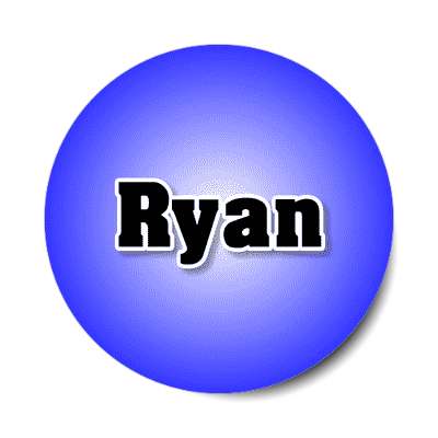 ryan male name blue sticker
