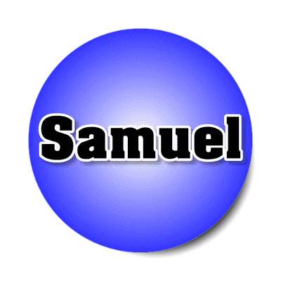 samuel male name blue sticker