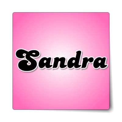 sandra female name pink sticker
