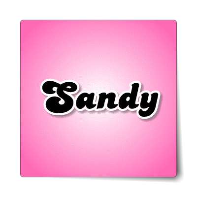 sandy female name pink sticker