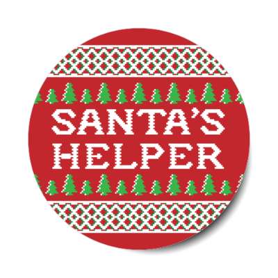 santas helper red bad christmas sweater sticker